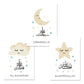 Beige Moon Star Cloud Cartoon Islamic Nursery Canvas