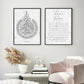 Modern Grey Marble Quranic Calligraphy With English Translation Canvas Print