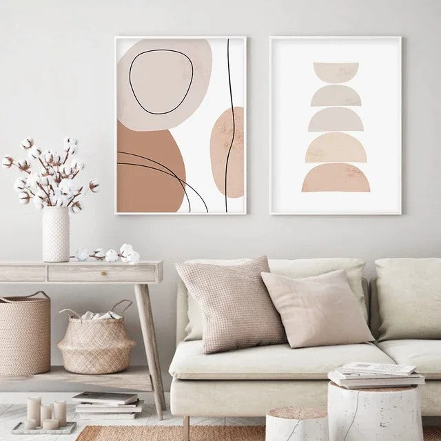 Bohemian Nude Modern Geometric Mood Wall Art