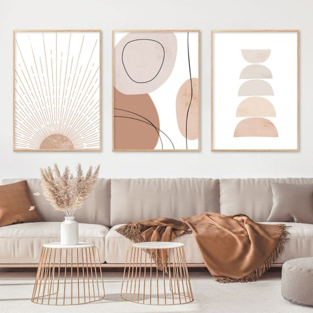 Bohemian Nude Modern Geometric Mood Wall Art