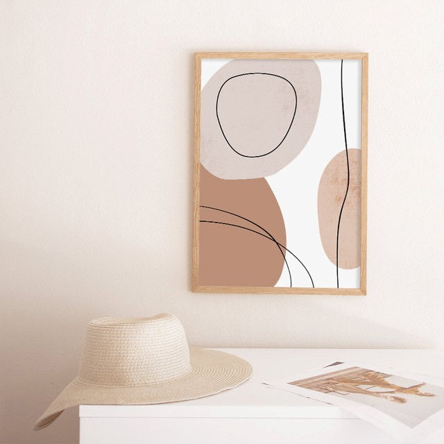 Bohemian Nude Modern Geometric Mood Wall Art