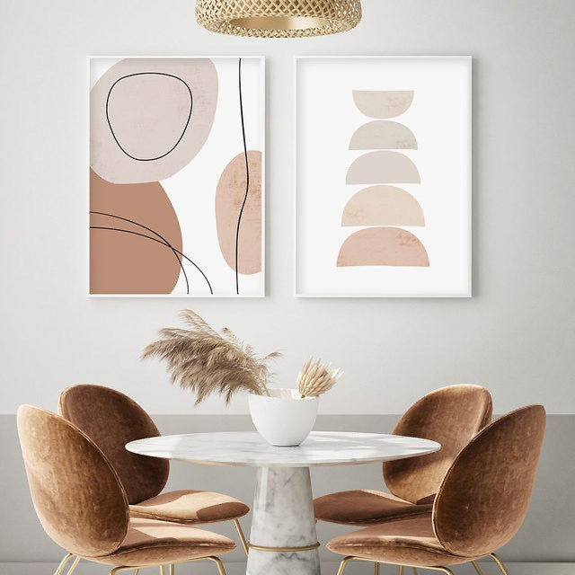 Bohemian Nude Modern Geometric Mood Wall Art