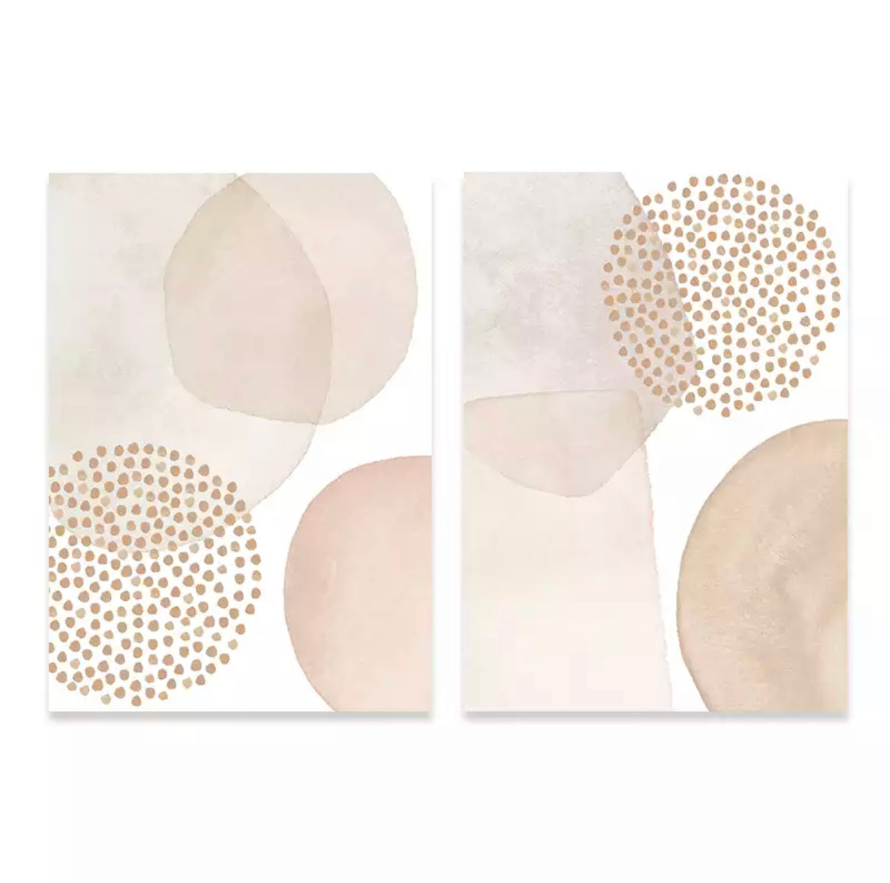 Ivory And Beige Bohemian Geometric Wall Art