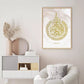 Abstract White Background With Gold Islamic Calligraphy Canvas Print
