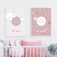 Pink And White Baby Girls Islamic Canvas Print Wall Art