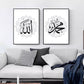 Abstract Black And White Simple Basic Islamic Calligraphy Wall Art