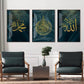Gold Islamic Calligraphy On Green Background Canvas Print