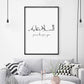Simple Arabic Quote In Black And White Calligraphy - Peace Be With You