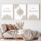 Zen Beige Indian Design Pattern With Islamic Calligraphy Wall Art