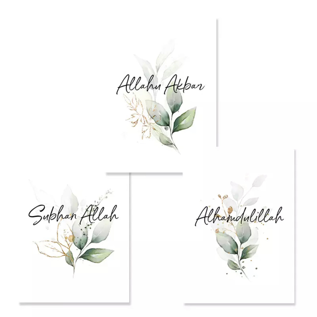 Simple Minimalist Painted Floral Art With Arabic Quotes