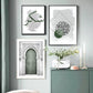 Green And Grey Modern Islamic Wall Art With Calligraphy And Arabic Architecture