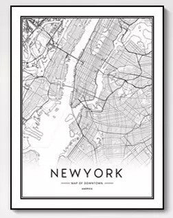 New York City Black And White Modern Wall Art