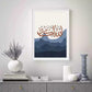Blue Shades Of Mountain With Brown And Black Islamic Calligraphy